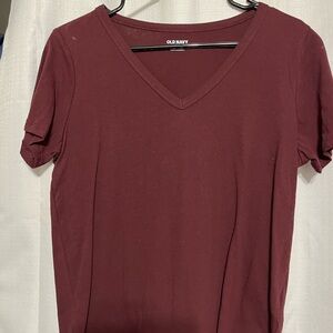 Old Navy Women's Burgundy V-Neck Top